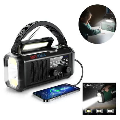 10000mAh Hand Crank Emergency Radio with Flashlight Charger