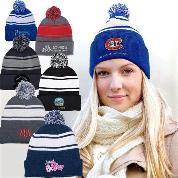 Knit Beanie with Pom-Pom