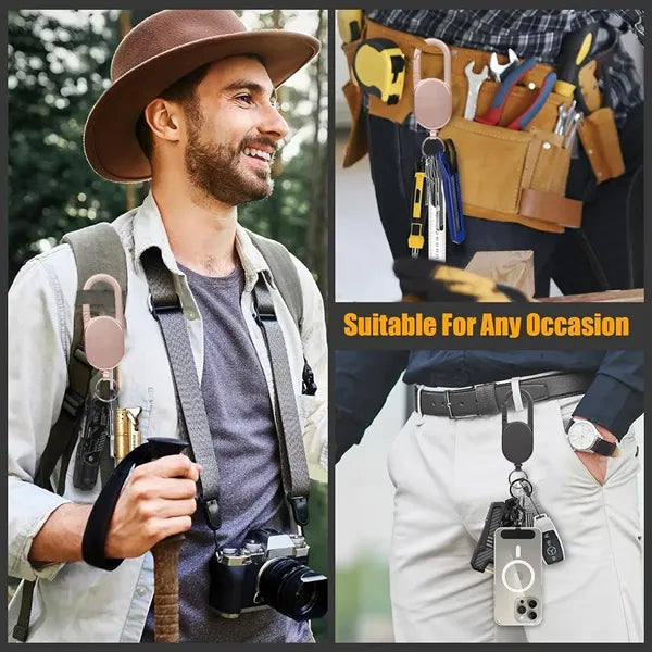 Outdoor Retractable Metal Keychain