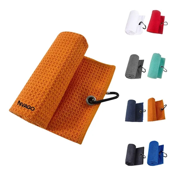3 Holes Customized Tri fold Golf Towel