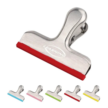 Stainless Steel Chip Bag Clips Covered With Silicone