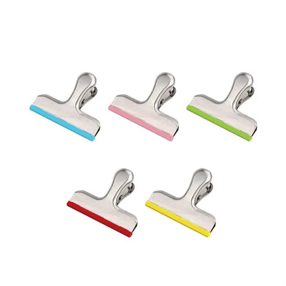 Stainless Steel Chip Bag Clips Covered With Silicone