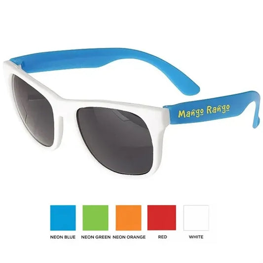 Neon Sunglasses with White Frames