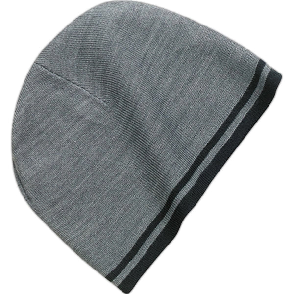 Port and Company Fine Knit Skull Cap with Stripes - Dark/All