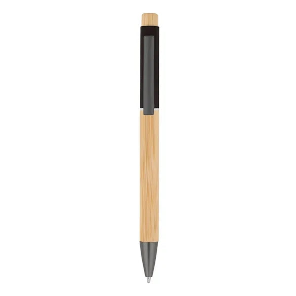 Bamboo Barrel with Gunmetal Clip Pen