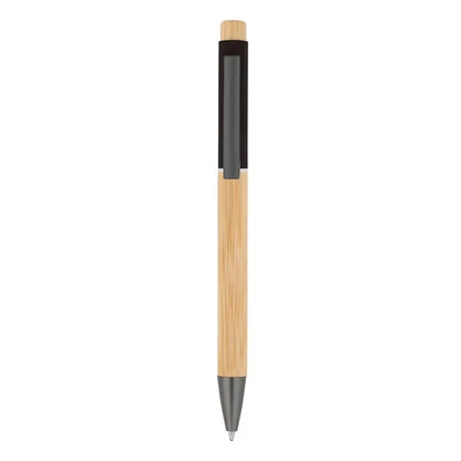 Bamboo Barrel with Gunmetal Clip Pen