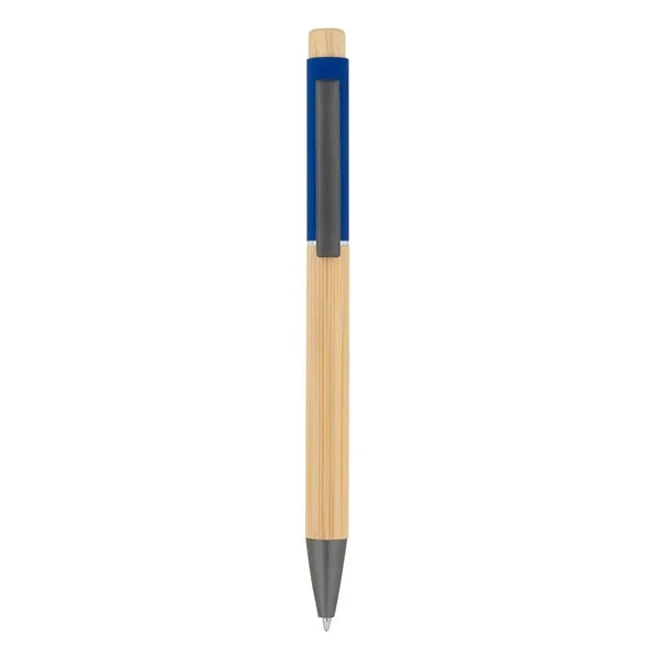 Bamboo Barrel with Gunmetal Clip Pen