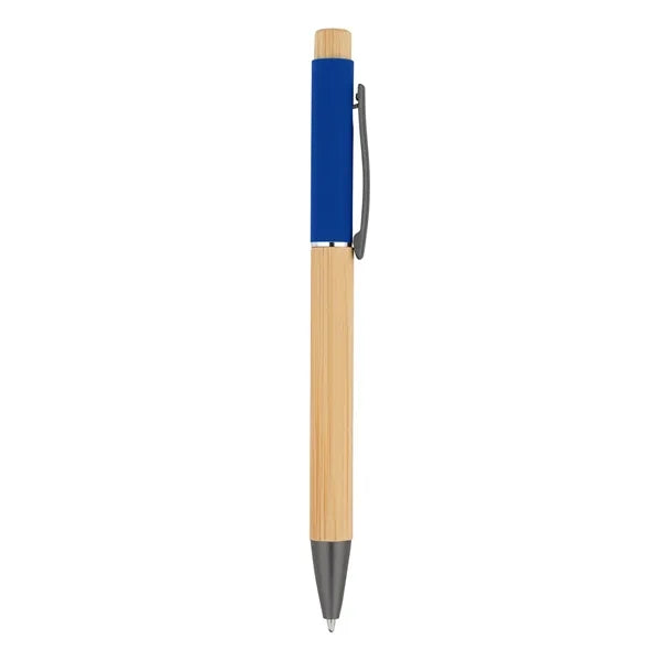 Bamboo Barrel with Gunmetal Clip Pen
