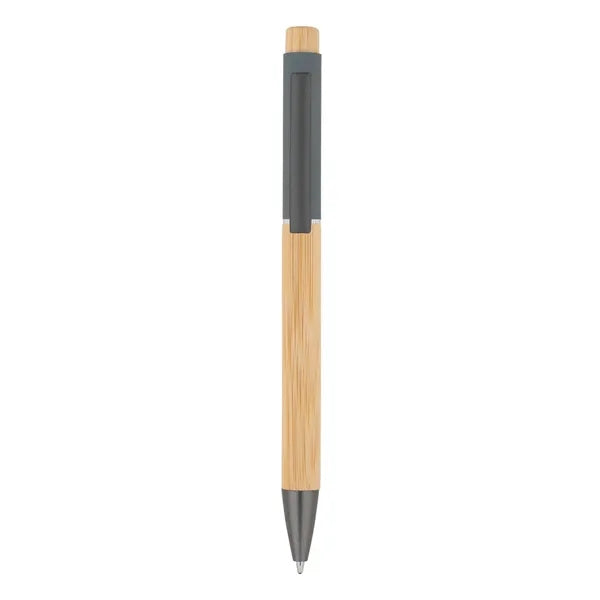 Bamboo Barrel with Gunmetal Clip Pen