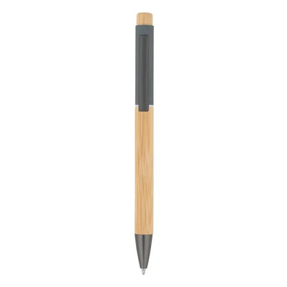 Bamboo Barrel with Gunmetal Clip Pen