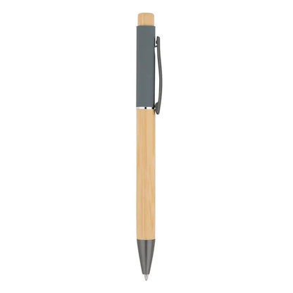 Bamboo Barrel with Gunmetal Clip Pen