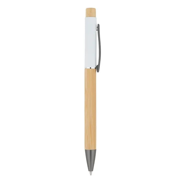Bamboo Barrel with Gunmetal Clip Pen