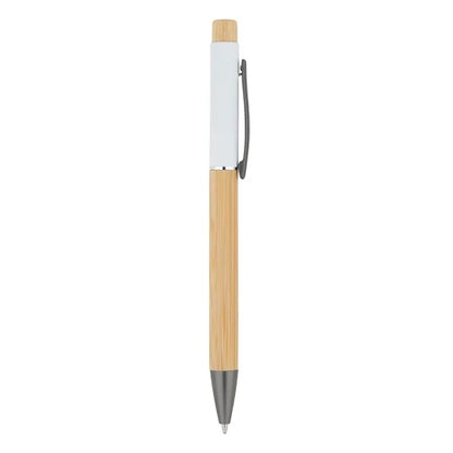 Bamboo Barrel with Gunmetal Clip Pen