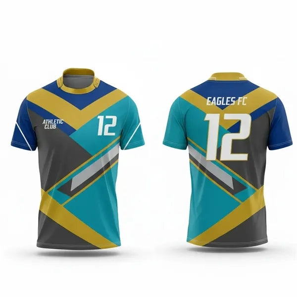 Custom Men's Collared Crew Neck Rugby Jersey Sublimated