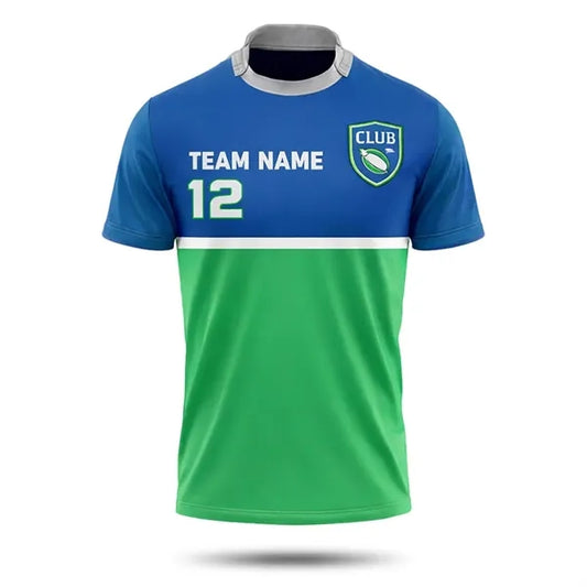Men's Crew Neck Collared Rugby Jersey (Full Color)