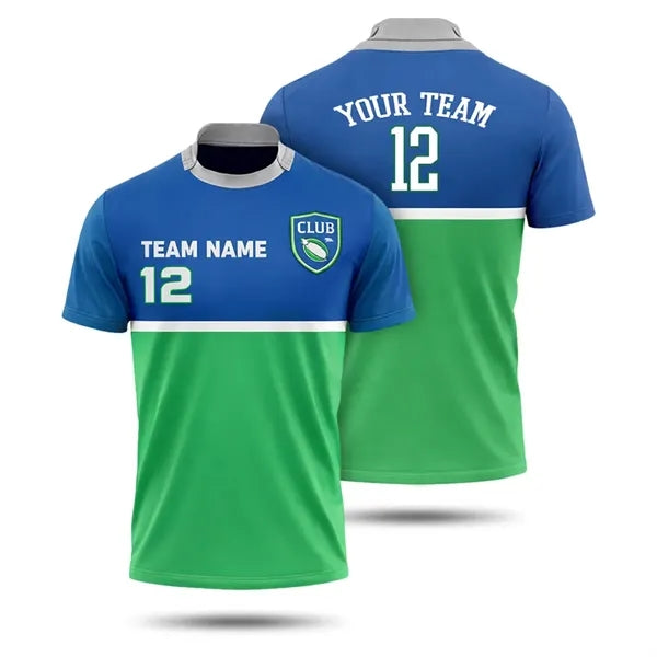 Men's Crew Neck Collared Rugby Jersey (Full Color)