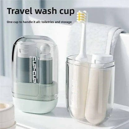 3-in-1 Travel Toothbrush Set with Mouthwash Cup