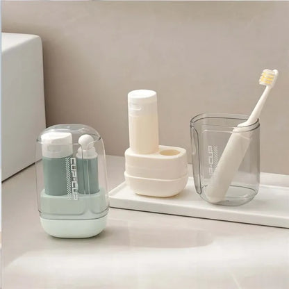 3-in-1 Travel Toothbrush Set with Mouthwash Cup