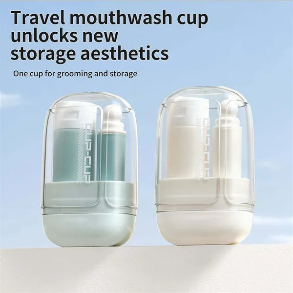 3-in-1 Travel Toothbrush Set with Mouthwash Cup