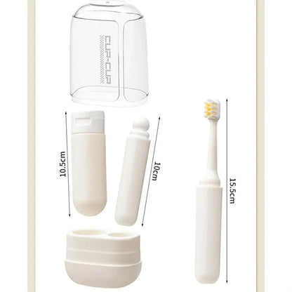 3-in-1 Travel Toothbrush Set with Mouthwash Cup