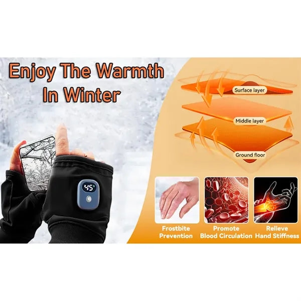 Smart Thermostatic Heated Fingerless Gloves