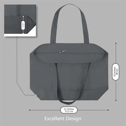 Customizable Canvas Tote Bag with Zipper
