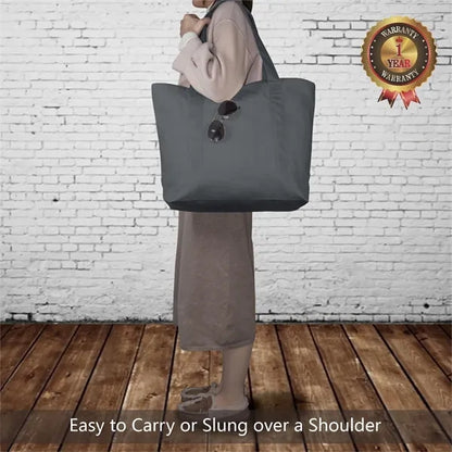Customizable Canvas Tote Bag with Zipper