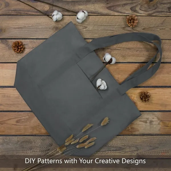 Customizable Canvas Tote Bag with Zipper