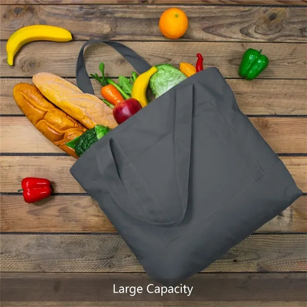 Customizable Canvas Tote Bag with Zipper