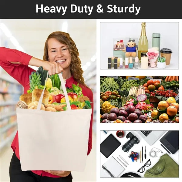 Customizable Canvas Zipper Tote Bag