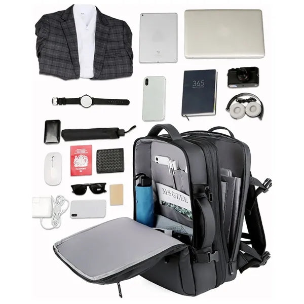 17" Expandable Waterproof Men's Laptop Backpack With USB