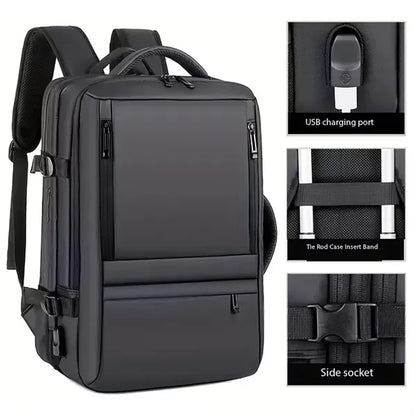 17" Expandable Waterproof Men's Laptop Backpack With USB