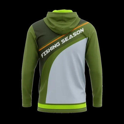 Sublimated 180G Mesh UPF Long Sleeve Hooded Fishing T-Shirt