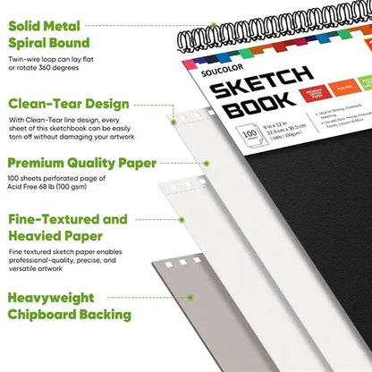 Spiral Sketchbook for School, Art, Students & Teachers