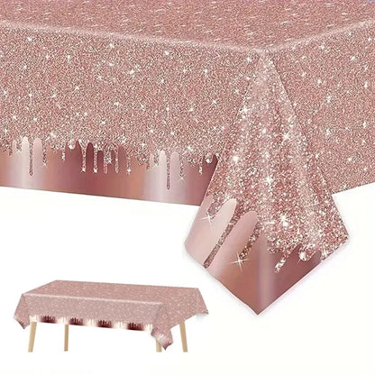 Rose Gold Birthday Party Tablecloths Valentine's Day