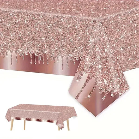 Rose Gold Birthday Party Tablecloths Valentine's Day