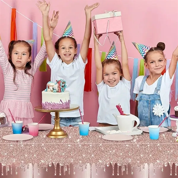 Rose Gold Birthday Party Tablecloths Valentine's Day