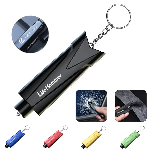 2 in 1 car emergency window breaker seatbelt cutter keychain