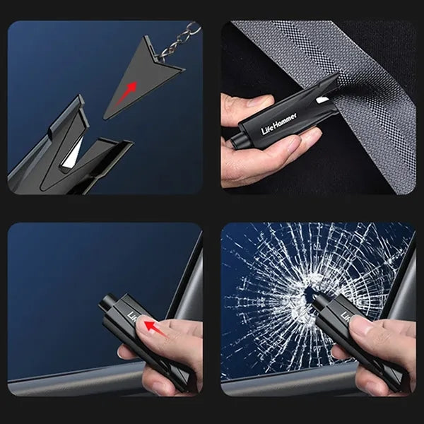 2 in 1 car emergency window breaker seatbelt cutter keychain