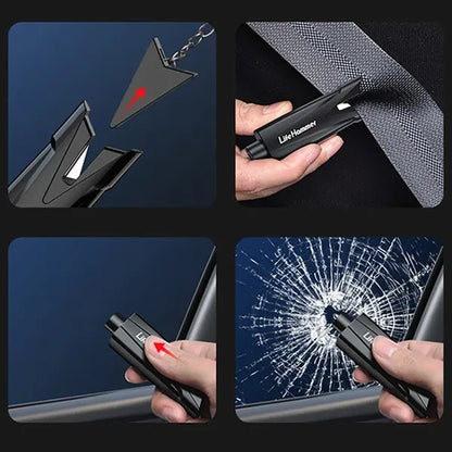 2 in 1 car emergency window breaker seatbelt cutter keychain
