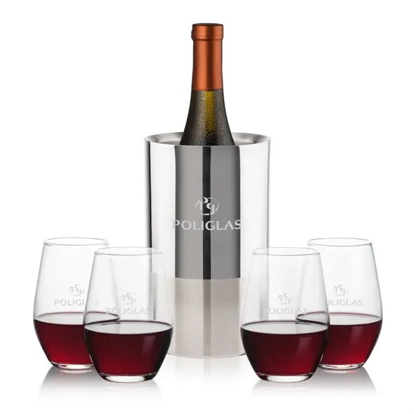 Catania Wine Cooler & Vale Stemless Wine Set