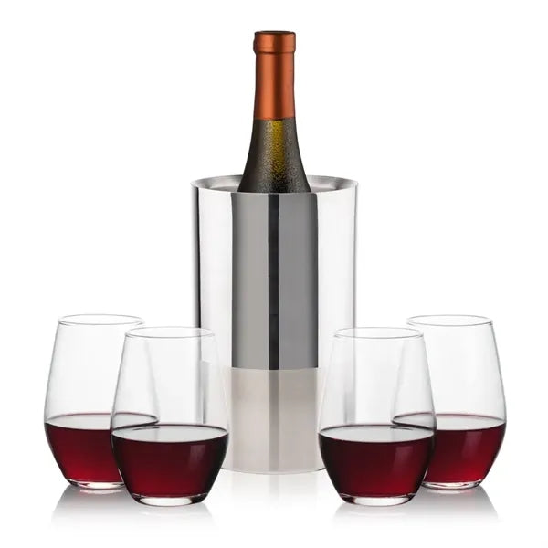 Catania Wine Cooler & Vale Stemless Wine Set