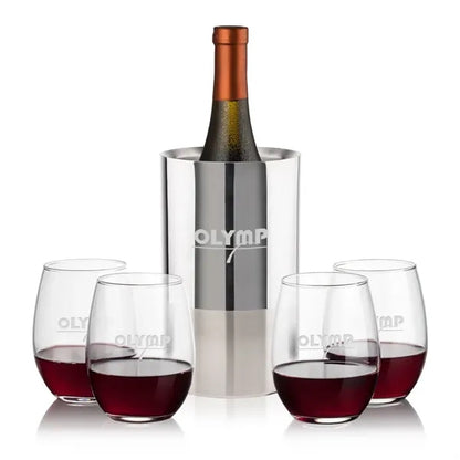 Catania Wine Cooler & Stanford Stemless Wine Set