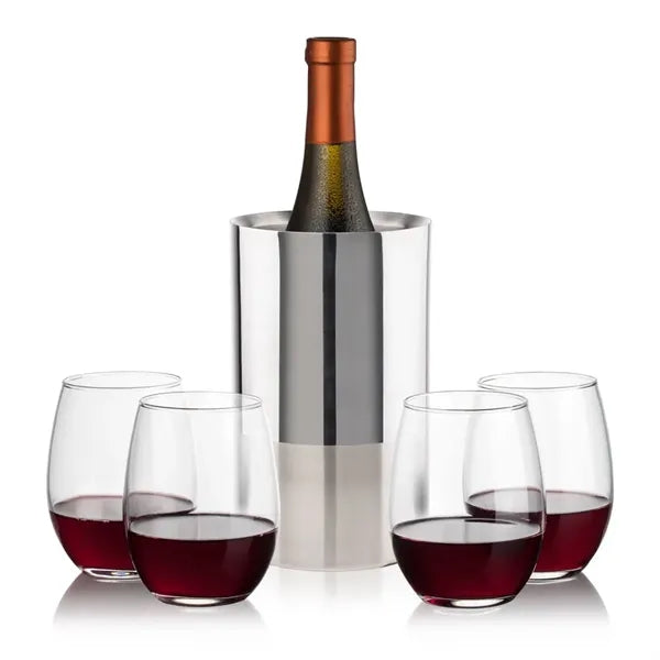 Catania Wine Cooler & Stanford Stemless Wine Set