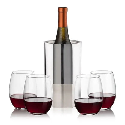 Catania Wine Cooler & Stanford Stemless Wine Set