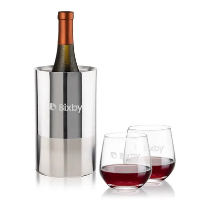 Catania Wine Cooler & Garland Stemless Wine Set