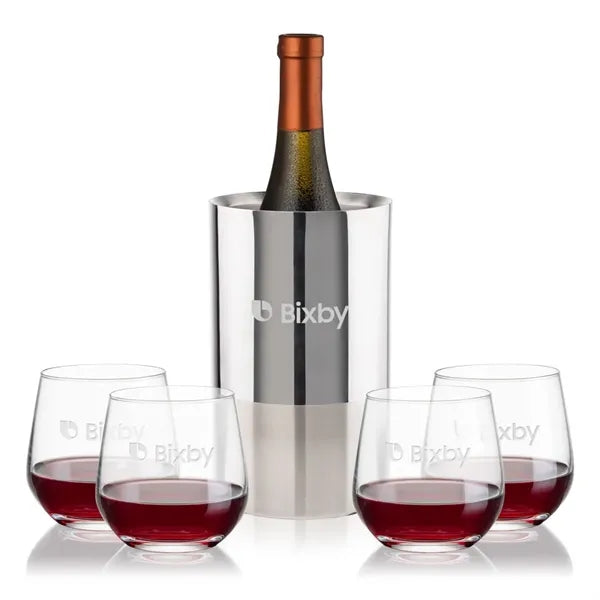 Catania Wine Cooler & Garland Stemless Wine Set