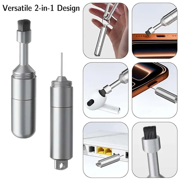 Portable 2 in 1 SIM card removal tool with cleaning brush