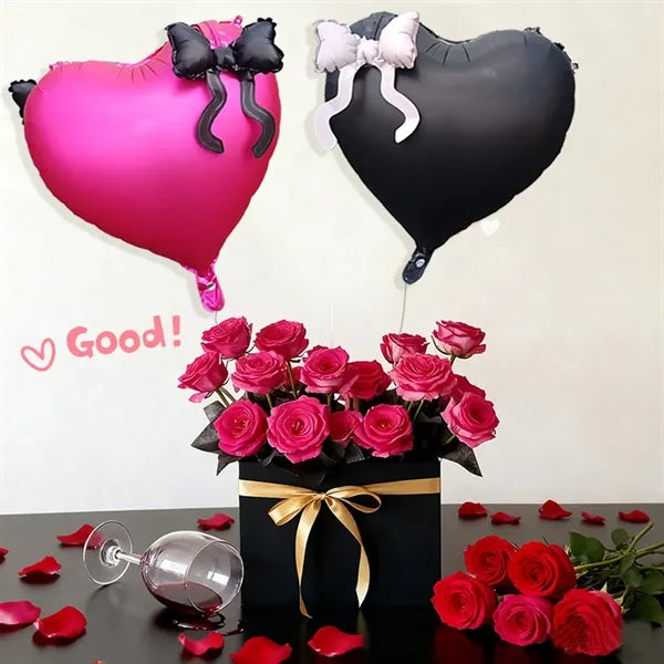 Anniversary wedding party decor 22 inch bow heart balloons