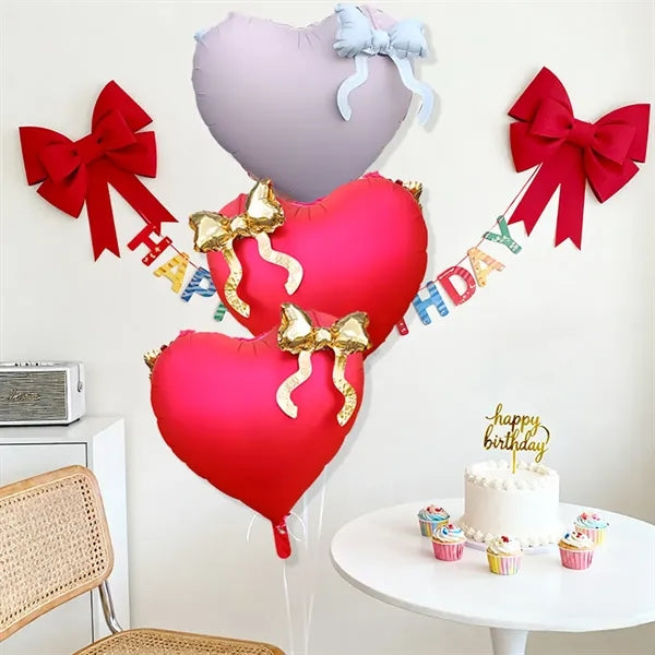 Anniversary wedding party decor 22 inch bow heart balloons